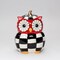 Ceramic Checkerboard Owl Candy Jar, Kitchen Decor, Fall Decor, Gift for Her, Gift for Mom